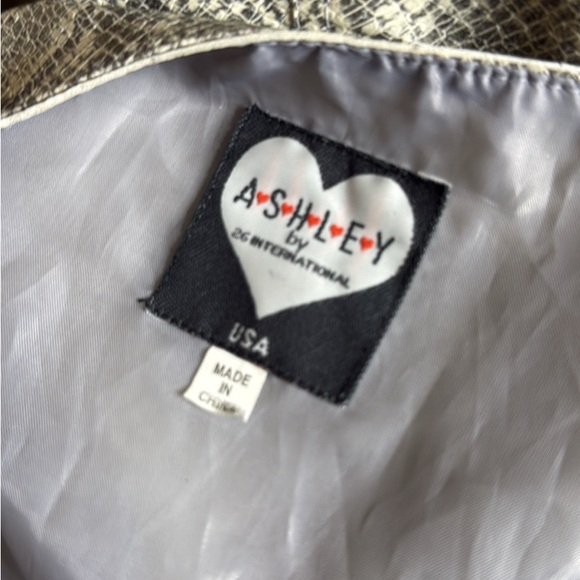 Ashley By 26 International Gray Snake Print Bomber Jean Jacket Large - Picture 6 of 7